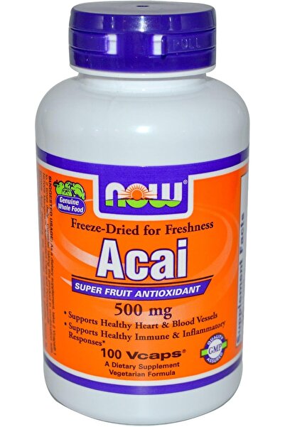 Now Foods أساي مجفف بالتجميد، ٥٠٠ ملغ، ١٠٠ كبسولة نباتية