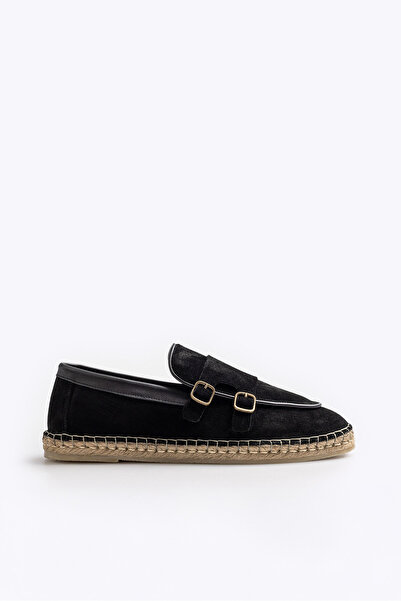 GIESTO Black Shoes with Suede Buckle