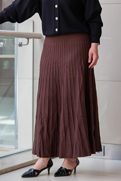 FUAT GÜRSEN Fuat Gürşen Ribbed Knit Skirt with Elastic Waist