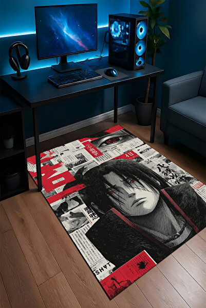 Halura Itachi Naruto Desenli Kaymaz Taban Makinede Yıkanabilir Gaming Oyuncu ...