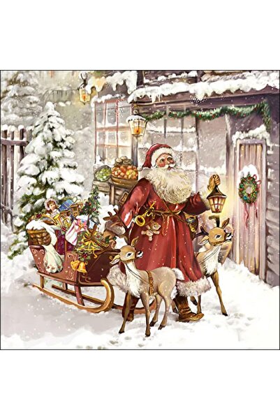 Ambiente Șervețele de masă Christmas Visit 33x33 cm (mix FSC) - Multicolore