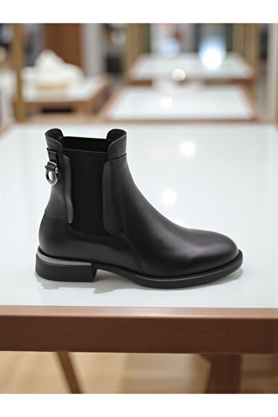 Mammamia D25Kb-8325 Black Genuine Leather Full Orthopedic Daily Women's Boots