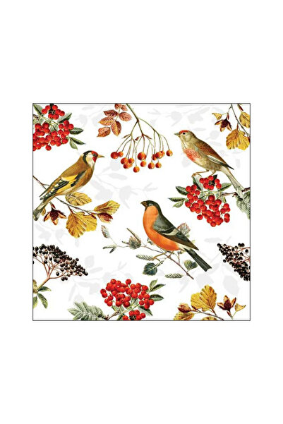 Ambiente Table napkins 33x33 cm Autumn birds FSC Mix