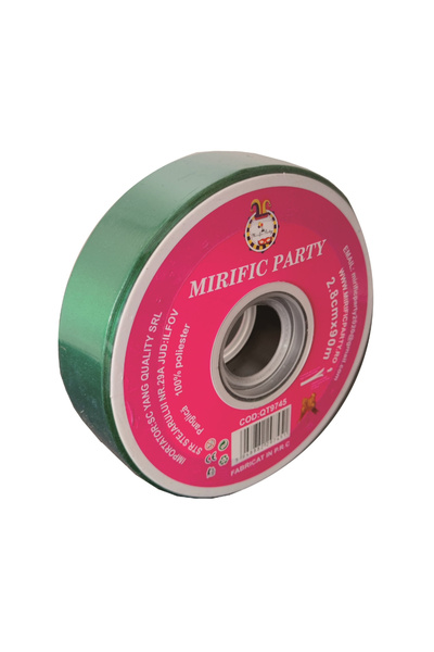 Mirific Party Panglică verde pentru cadou, 90 m x 2,8 cm