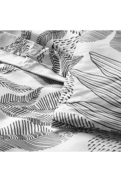 IKEA Duvet cover and pillowcase, white/black, 150 x 200 / 50 x 80 cm