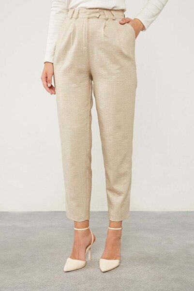 Levidor Stone Linen Fabric Carrot Pants