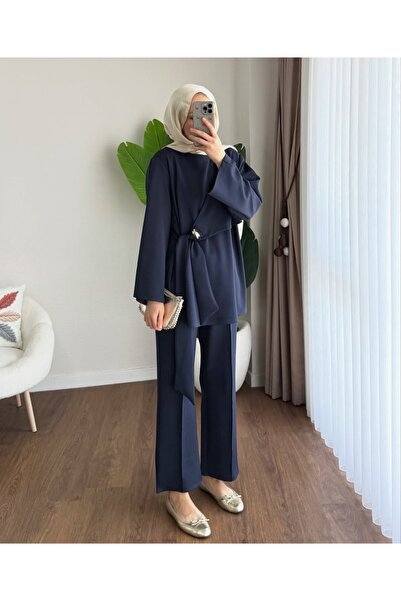 LİA TESETTÜR Buckle Detailed Double Suit