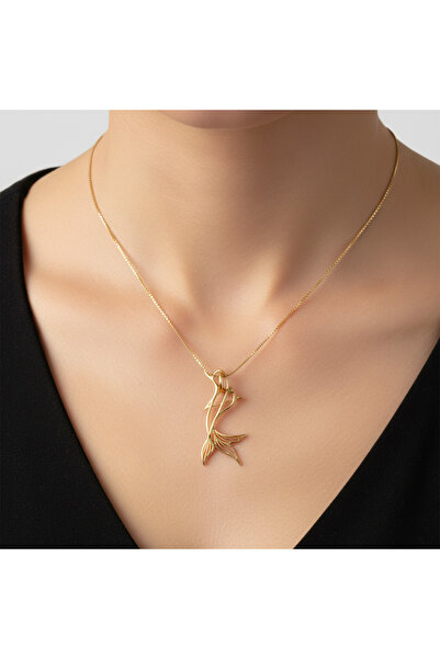 TabiTela 14 ayar altın kolye ucu Deniz Kızı GM488 1 gr