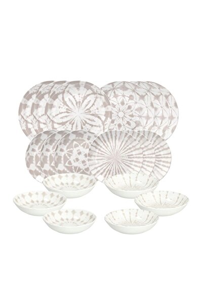 Tognana 18-piece table set, beige porcelain, Madison Collection