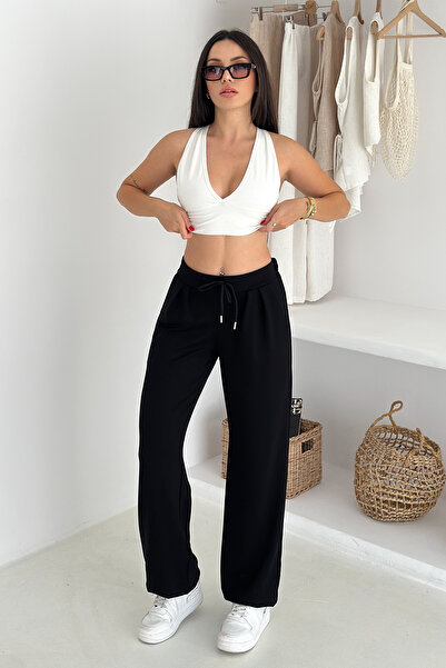 Noa Noa Women's High Waist Wide Leg Lace-Up Sweatpants – Urban Ease