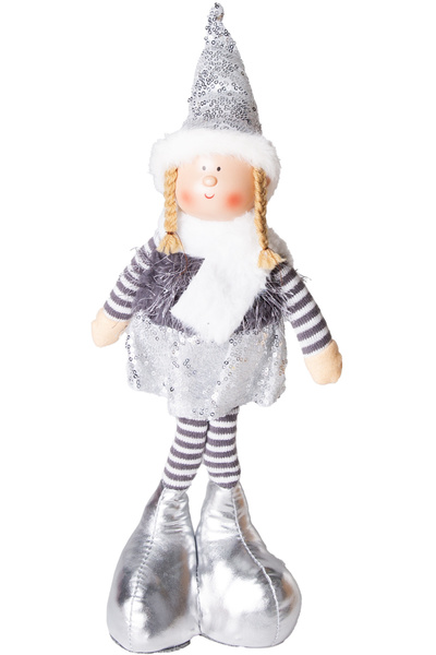 Herdekora زينة عيد الميلاد، تمثال جنية واقفة، رمادي - مع تنورة توتو، 17×44 سم