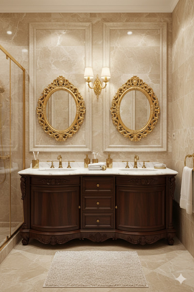 Generic Elegant mirror set with a luxurious frame, adding a touch of sophistication to any space. 72 x 57 cm