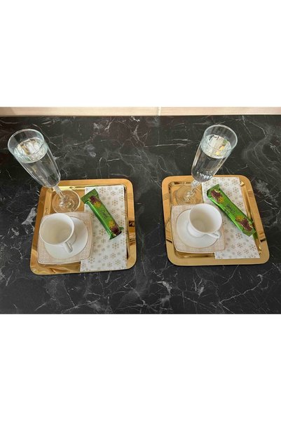 The fabrication Single Sided Gold 2-Piece Gold Single Sided Flat Square Presentation Tray