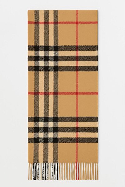 Melissa Boutique Women's Brown Stripe Patterned Soft Puffy Scarf with Tassel Detail