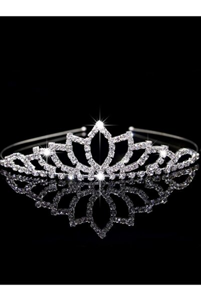 Inovius Diadema (Coronita) Mireasa cu Strasuri - Argintie - Circumferinta 39 cm