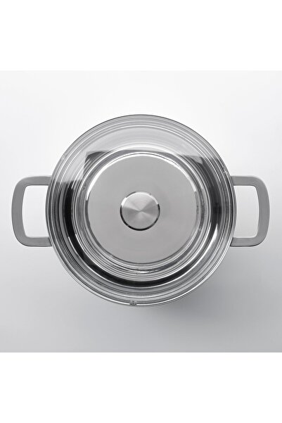 IKEA HEMKOMST Pot with lid, stainless steel/glass, 10 l