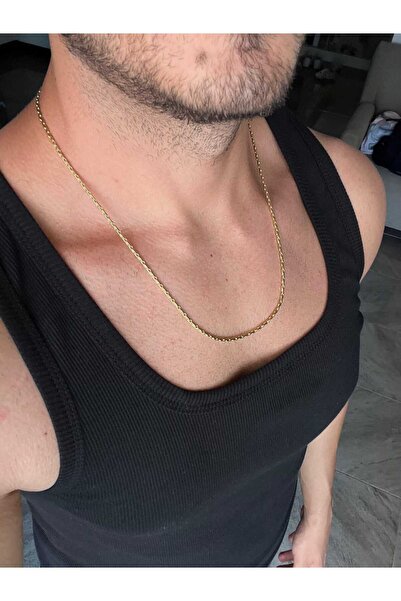 ZEYM COLLECTION Men's Gold Stainless Steel Twist Chain Necklace 60 cm – Does Not Tarnish (Unisex)