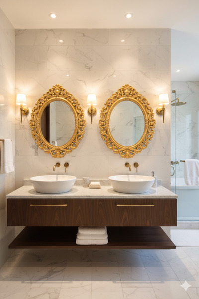 Generic Elegant mirror set with a luxurious frame, adding a touch of sophistication to any space. 72 x 57 cm