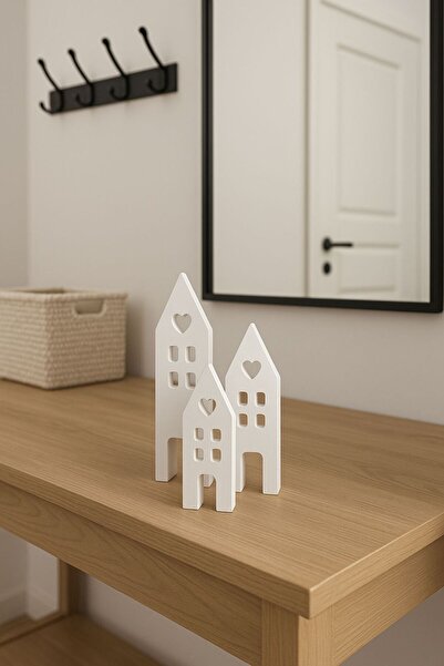 3-Piece Ceramic Decor Home Accessory with Heart Window