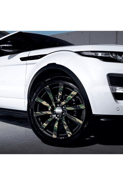 Avex Set de 4 folii autoadezive cu imprimeu pentru exterior cu EcoSolvent, pentru decorarea jantelor auto