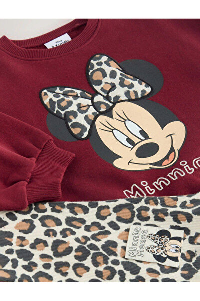 Pamuk şekeri çocuk giyim Leopard Minnie Double Set