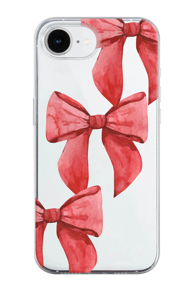 shoptocase حافظة هاتف من السيليكون الشفاف بنمط الشريط الأحمر متوافقة مع هاتف ...