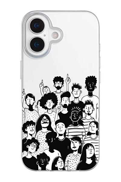 shoptocase iPhone 17 Uyumlu World Peoples Desenli Şeffaf Silikon Telefon Kılıfı