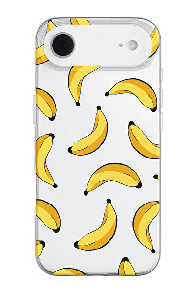 shoptocase حافظة هاتف من السيليكون الشفاف بنمط موزات متوافقة مع هاتف iPhone 1...