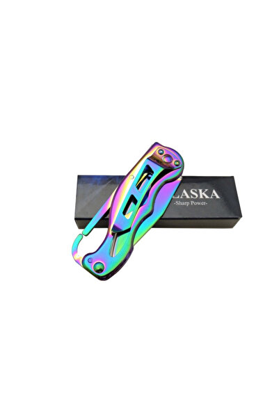 NOMOTHETIC Kamp, Outdoor Alaska Kilitli Çakı 5.8cm Gökkuşağı