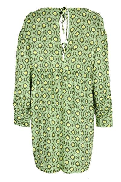 Noisy May V-Neck Green Dress - M, Green, 100% viscose