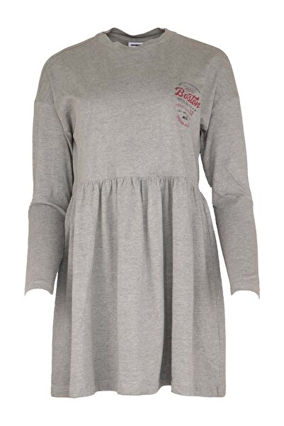 Noisy May Tara Grey Dress - M, Grey, 85% Cotton 15% Viscose