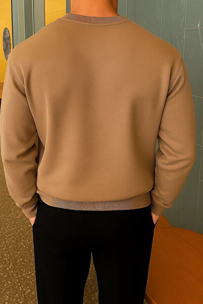 COMBİNE MİCHAİL Men's Relax Fit Winter Mink Basic Sweater