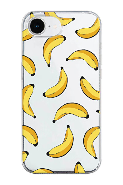 shoptocase حافظة هاتف من السيليكون الشفاف بنمط موزات متوافقة مع آيفون 16E