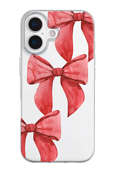 shoptocase حافظة هاتف من السيليكون الشفاف بنمط الشريط الأحمر المتوافقة مع هات...