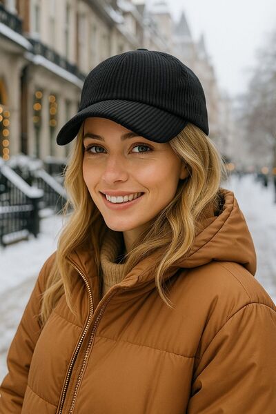 MARBERRY Șapcă neagră material reiat pentru femei