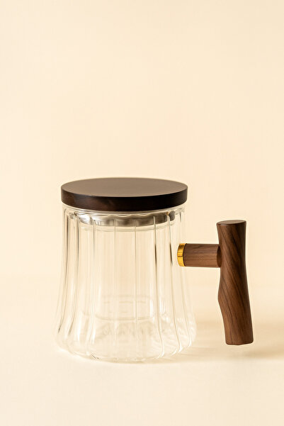 Mirilliahome Striped Glass Teapot with Acacia Handle |   Mug with Strainer