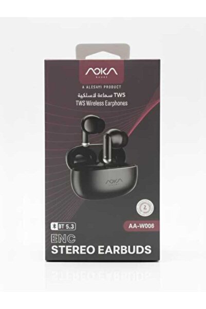 AOKA SMART ENC Stereo Wireless Earbuds | Bluetooth 5.3 | Deep Bass | Noise Cancellation | Black