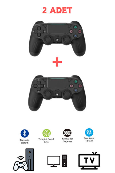 AYMESTORE Kablosuz Titreşimli Oyun Kolu Joystick PS4 Kolu PS PC TV Uyumlu 2'l...