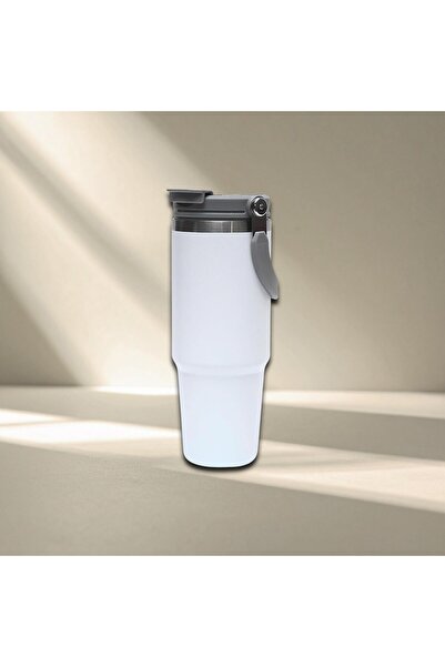 Kale Termos Pipetli Termos Bardak 900 ml Paslanmaz Çelik -Çift Kullanımlı Kapak