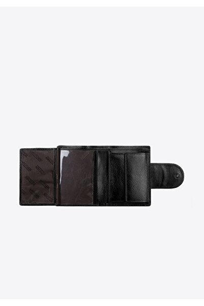 Wittchen Women's leather wallet with an elegant snap, black and gold, black and gold