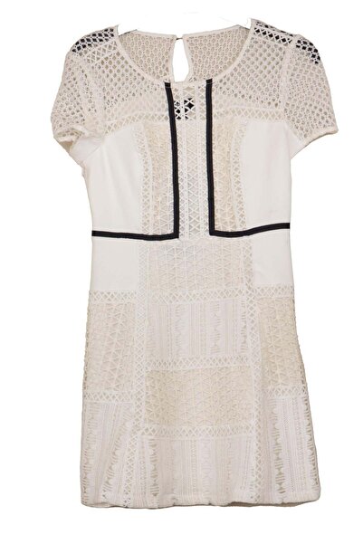 ONLY Rochie Mignon Albă - XS, Alb, Poliester | Spandex | Bumbac | Viscoză