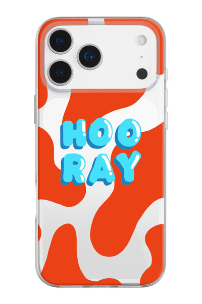 shoptocase iPhone 17 Pro Max Uyumlu Hooray Desenli Şeffaf Silikon Telefon Kılıfı