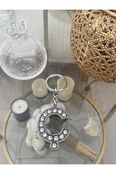 Bellinzona Literele C din oțel cu zirconiu, breloc și pandantiv