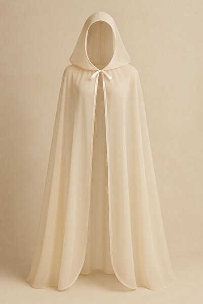 Misue Handmade Chiffon Hooded Cape, Photo Shoot and Special Day Outfit, Maternity Shoot Costume
