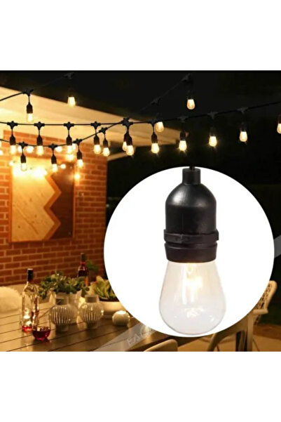 OEMN Light Garland, 10 Meters with 10 Bulbs, Interconnectable, 2 Filaments per Bulb, 220 V