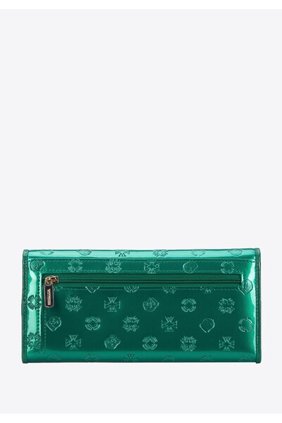 Wittchen Women's Patent Leather Wallet with Monogram Green Green Patent Leather