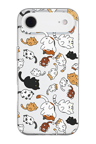 shoptocase حافظة هاتف من السيليكون الشفاف بنمط القطط المتوافقة مع هاتف iPhone 17 Air