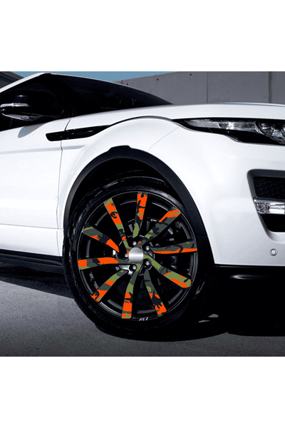 Avex Set de 4 folii autoadezive cu imprimeu pentru exterior cu EcoSolvent, pentru decorarea jantelor auto