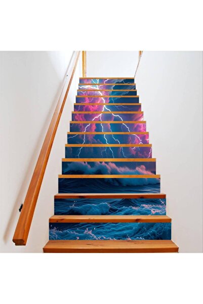 Avex Autocolant decorativ pentru scări interioare, imprimare autocolantă de înaltă rezoluție, dimensiuni 200 x 124 cm