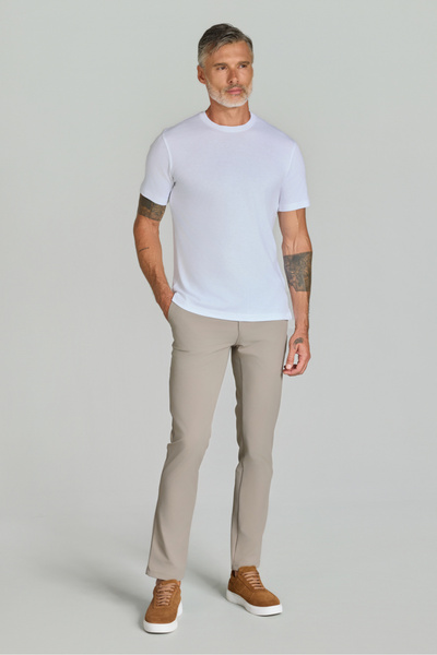 Bisse Crew Neck White Men's Basic T-Shirt